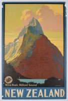 New Zealand Mitre Peak - Mounted (Poster)